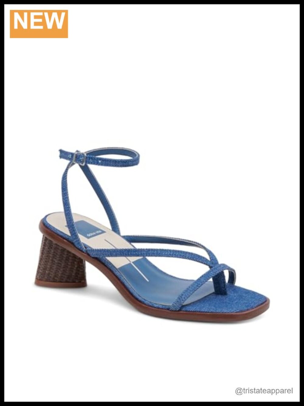 Dolce Vita Banita Denim Block Heeled Sandal Ankle Strap Casual